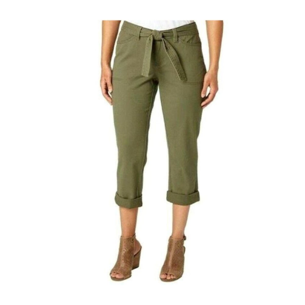 Field & Stream Women's Capri Pants Belted Casual Grape Leaf Size 14 New with Tag